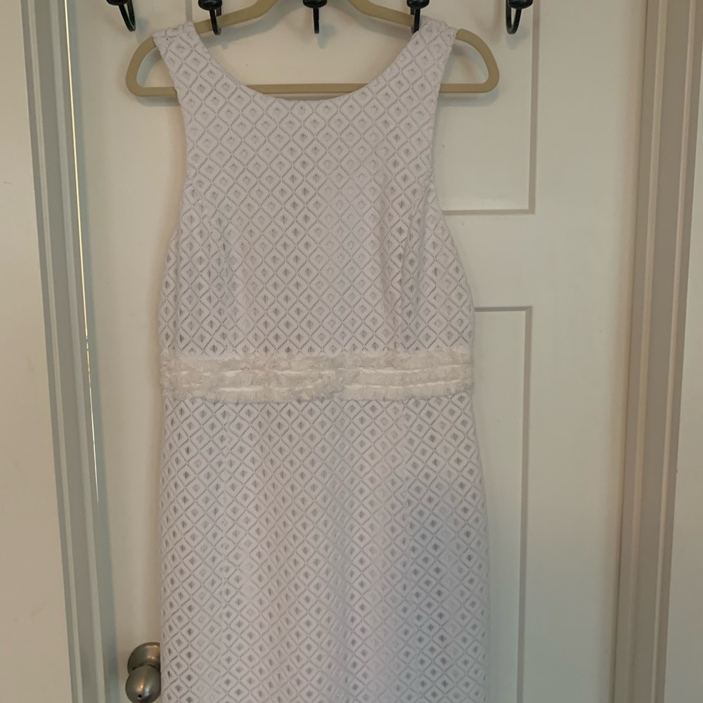 White Eyelet Lace Knee-Length Sundress